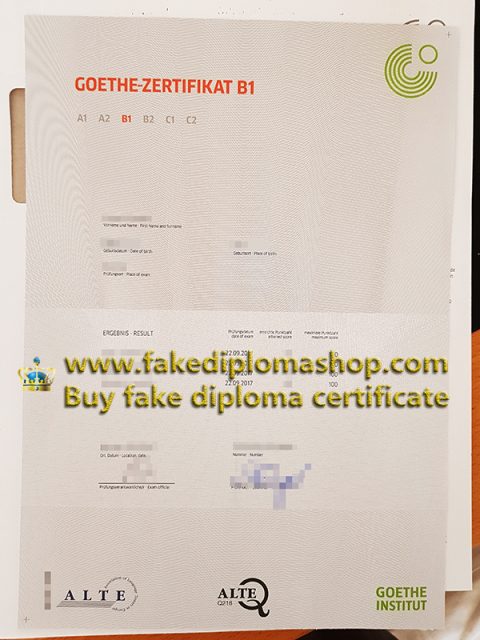 Buy A Fake Goethe Institut Certificate Of B Online