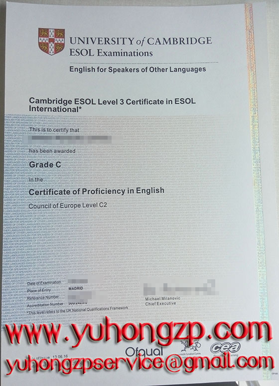 ESOL certificate