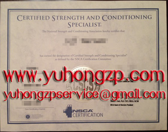 Certified Strength and Conditioning Specialist certificate