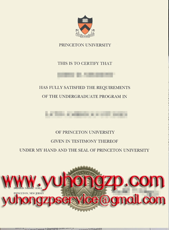 University of Princeton certificate