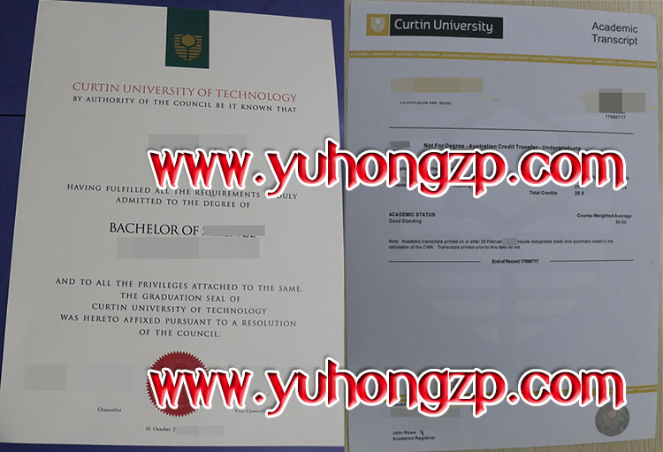 Curtin University degree and transcript