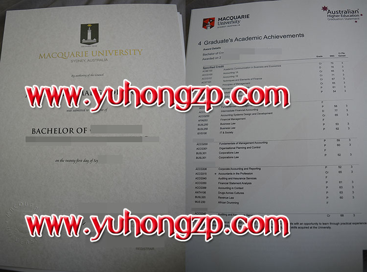 Macquarie University degree and transcript