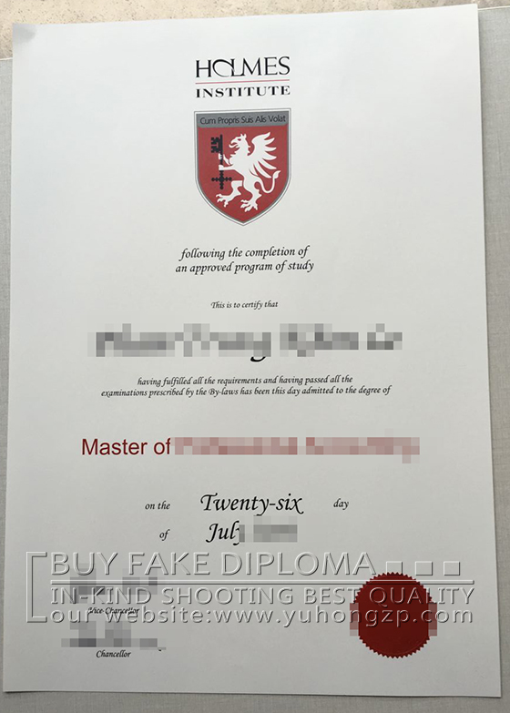 Holmes Institute fake certificate