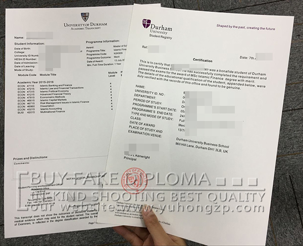 Durham University transcript