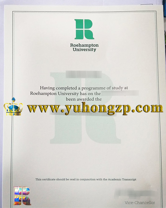 University of Roehampton certificate