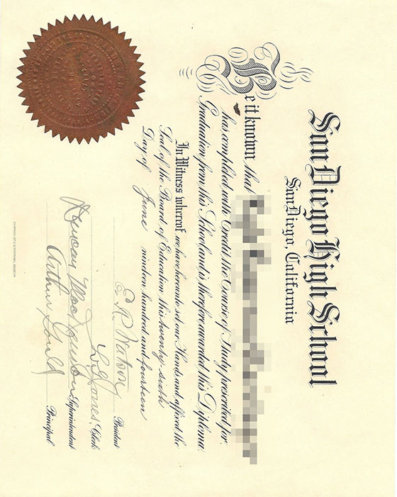 Saint diego righ school diploma, buy fake diploma and transcript online