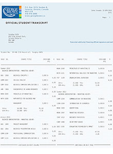 George Brown College transcript, buy fake diploma and transcript of George Brown College