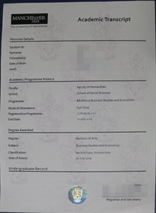 University of Manchester transcript, buy fake diploma and transcript