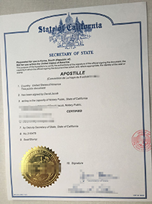 State of California Apostille fake certificate, buy California Apostille decertificate