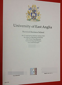 University of East Anglia degree, fake diploma and transcript of University of East Anglia