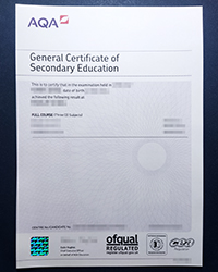 Buy real AQA GCSE certificate, make a replica AQA General Certificate of Secondary Education certificate