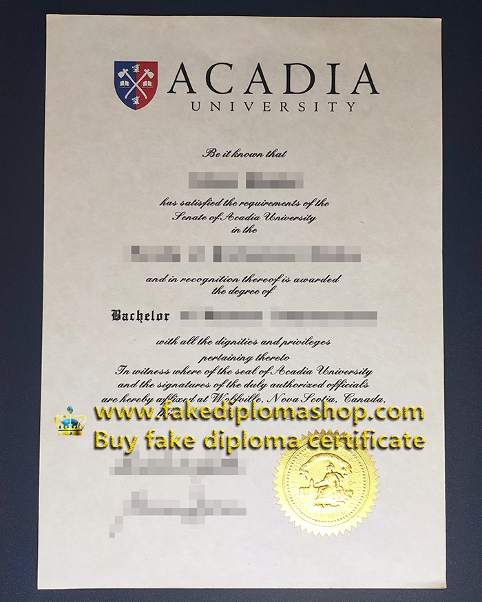 Acadia University degree of Bachelor