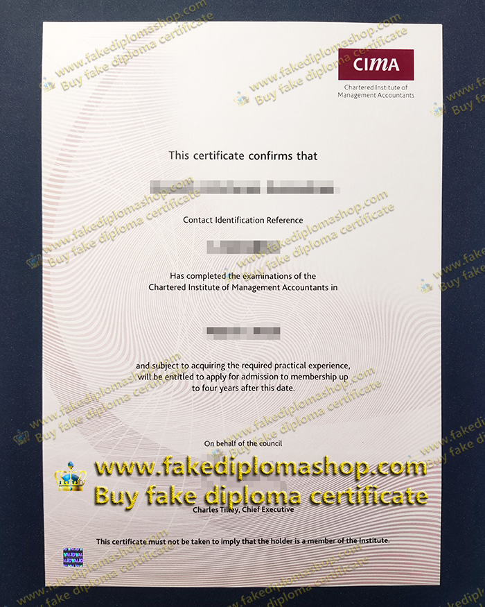 CIMA fake certificate, Chartered Institute of Management Accountants certificate