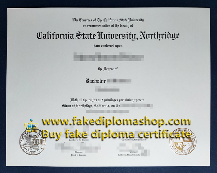 California state University Northridge degree, CSUN diploma of Bachelor