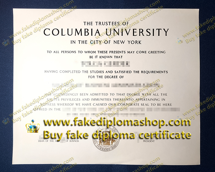 Columbia University degree of Master