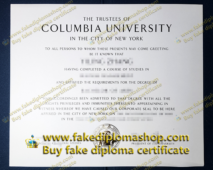 Columbia University diploma