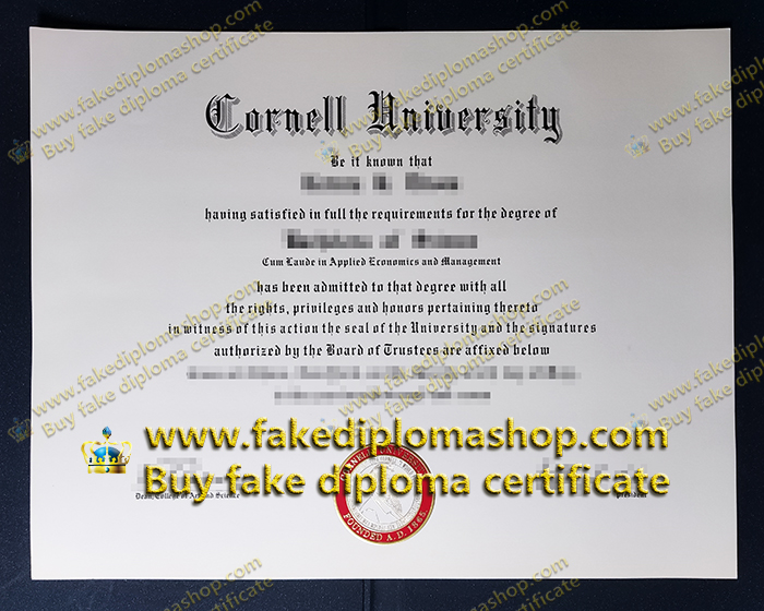 Cornell University diploma