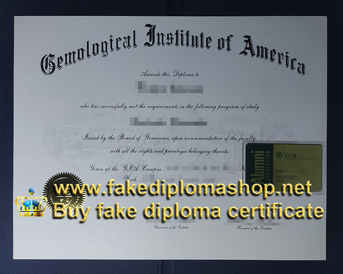 Gemological Institute of America diploma with GIA Student card