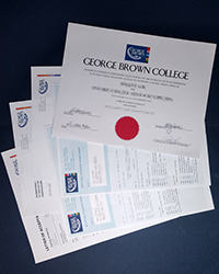 Order the George Brown College diploma, transcript and Letter of acceptance now