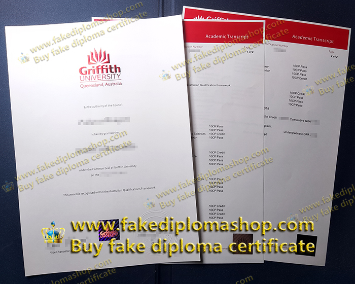 Griffith University diploma and transcript of new edition