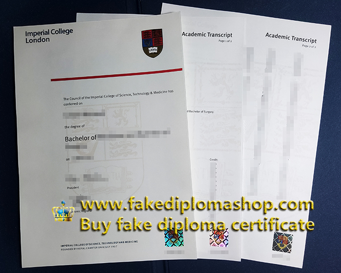 Fake Imperial College London degree and transcript