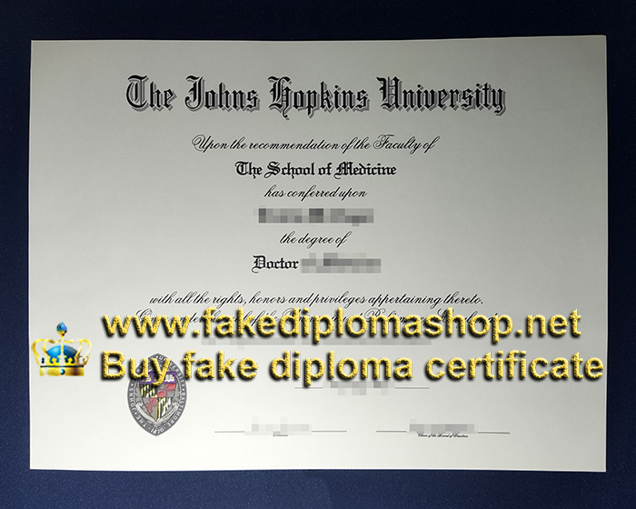 JHU diploma of Doctor, Johns Hopkins University diploma