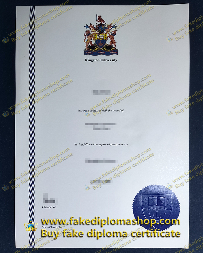 Kingston University degree certificate