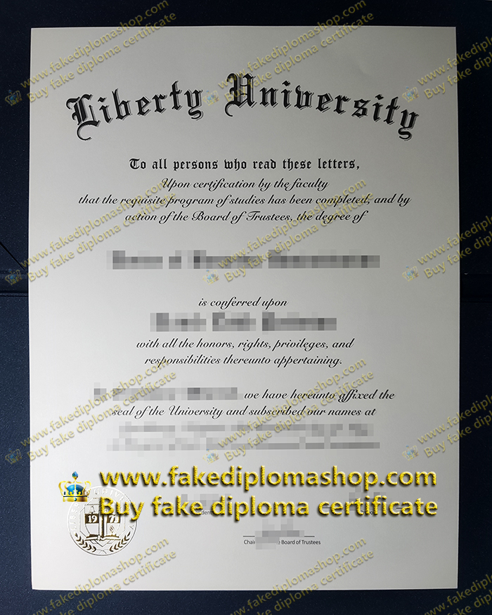 Liberty University diploma of doctor, LU diploma