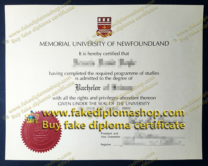 fake MUN Bachelor degree, Memorial University of Newfoundland diploma