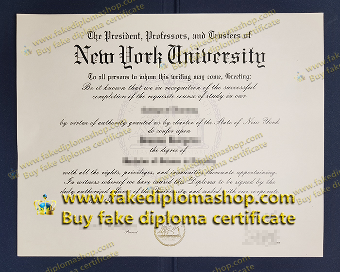 NYU diploma of Bachelor, New York University diploma