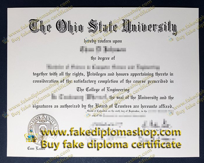  fake OSU diploma, Ohio State University degree