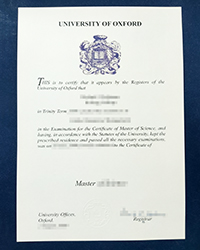 Old version University of Oxford certificate of Master for sale