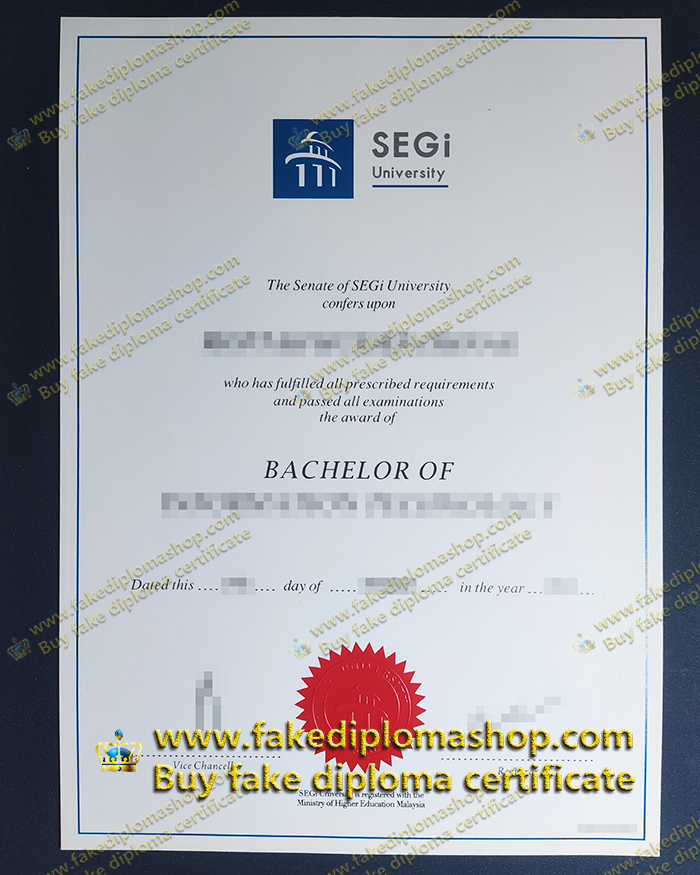 fake SEGi College diploma