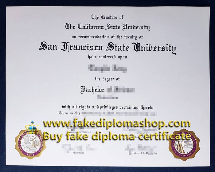 fake San Francisco State University degree, fake SFSU diploma of Bachelor