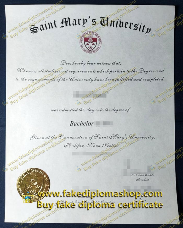 Saint Mary's University diploma, SMU Bachelor degree