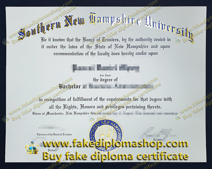 SNHU Bachelor degree, Southern New Hampshire University diploma