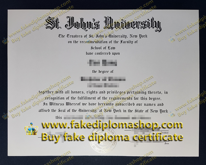 SJU fake diploma, St. John's University degree