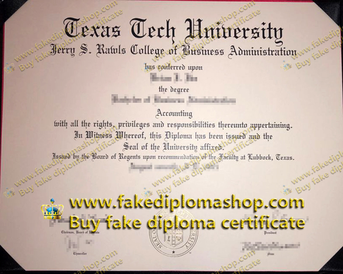 Texas Tech University diploma, TTU diploma