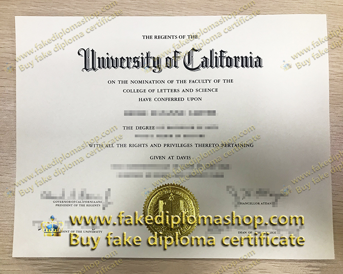 University of California-Davis diploma, UCD diploma fake