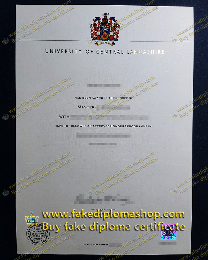 Fake UCLan diploma, University of Central Lancashire diploma degree