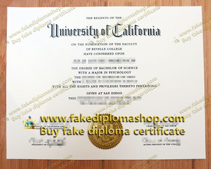 Fake UCSD diploma, University of California-San Diego diploma