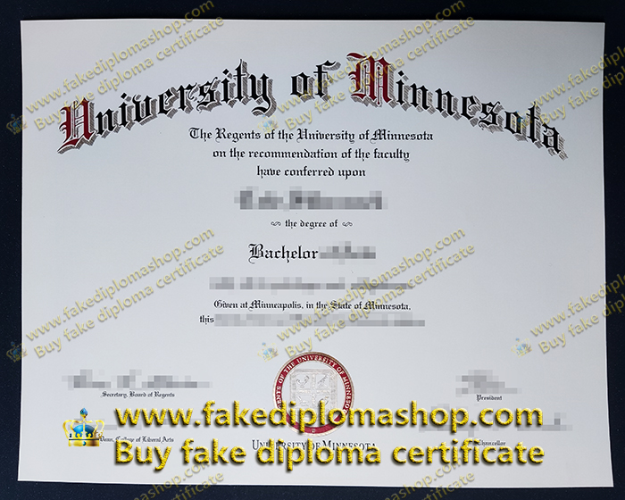 University of Minnesota diploma, UMN diploma