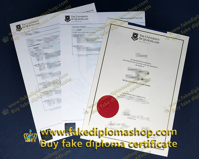 UQ fake diploma and transcript, University of Queensland diploma and transcript