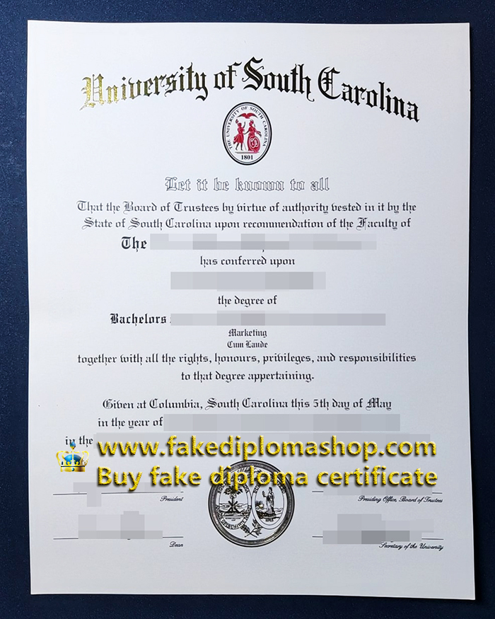 USC degree, University of South Carolina diploma