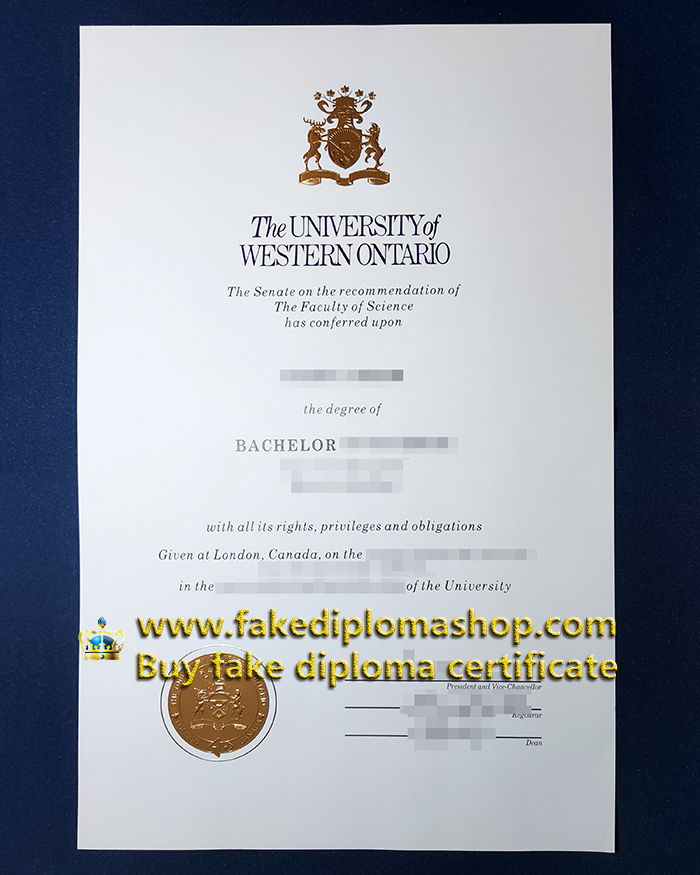 University of Western Ontario diploma, UWO degree of Bachelor