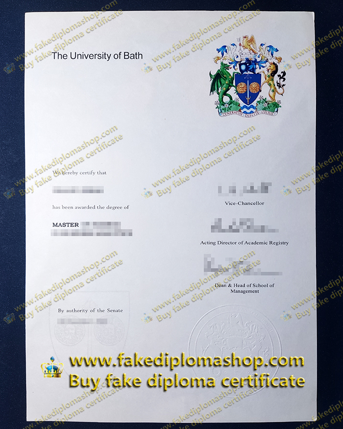 University of Bath diploma of Master