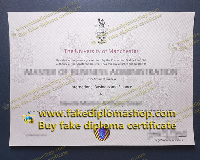 UoM degree of Master, University of Manchester diploma