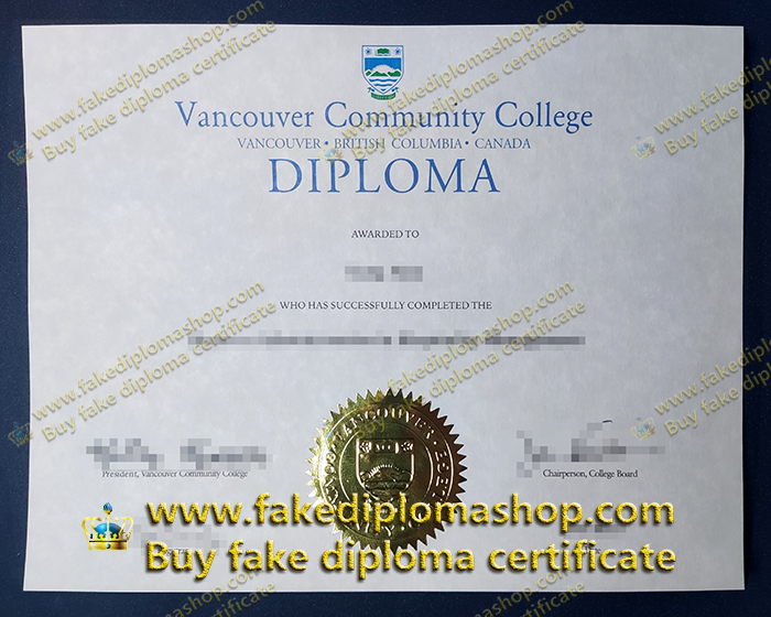 fake VCC diploma, Vancouver Community College diploma