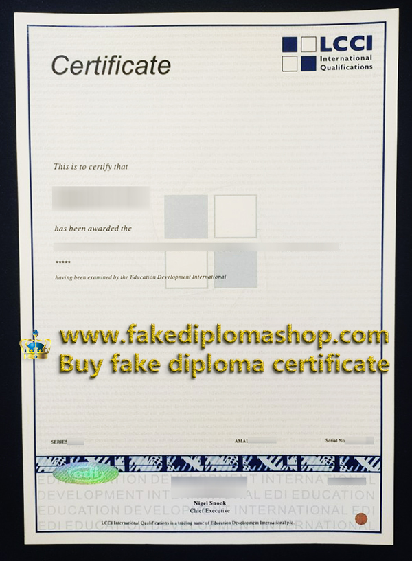 LCCI certificate, Order a fake LCCI certificate online