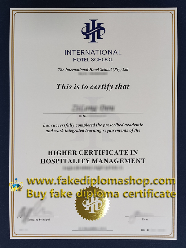 International hotel school certificate